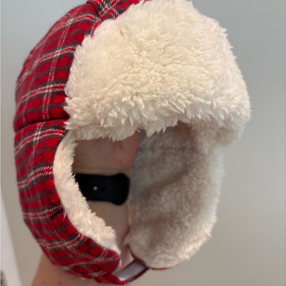 Carter's Red Plaid Sherpa-Lined Earflap Hat